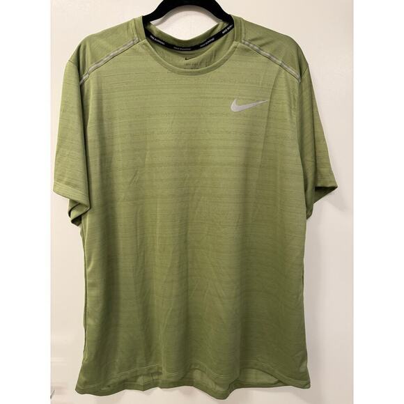 Nike Men's Size XL Green Miler Dri-Fit Short Sleeve Athletic Gym Running Tee - Picture 2 of 7